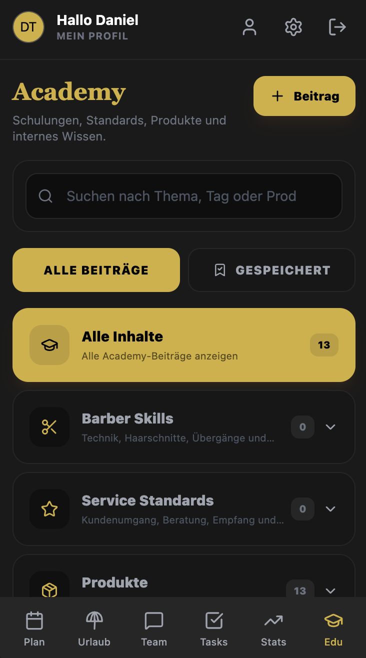 Knowledge at your fingertips. — Barber House Staff App